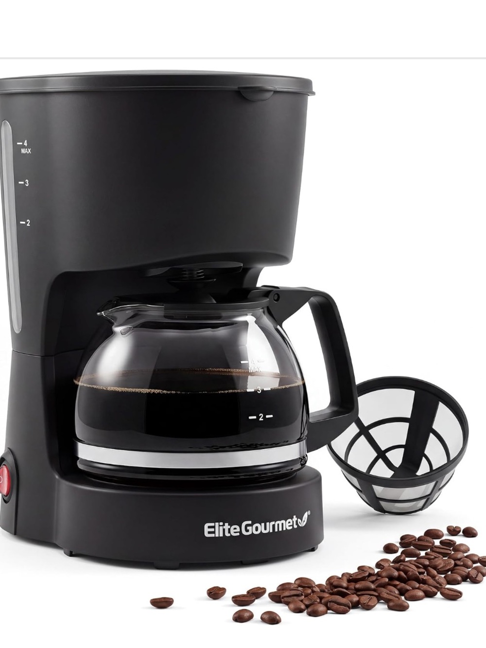 Black Drip Coffee Maker with Glass Carafe